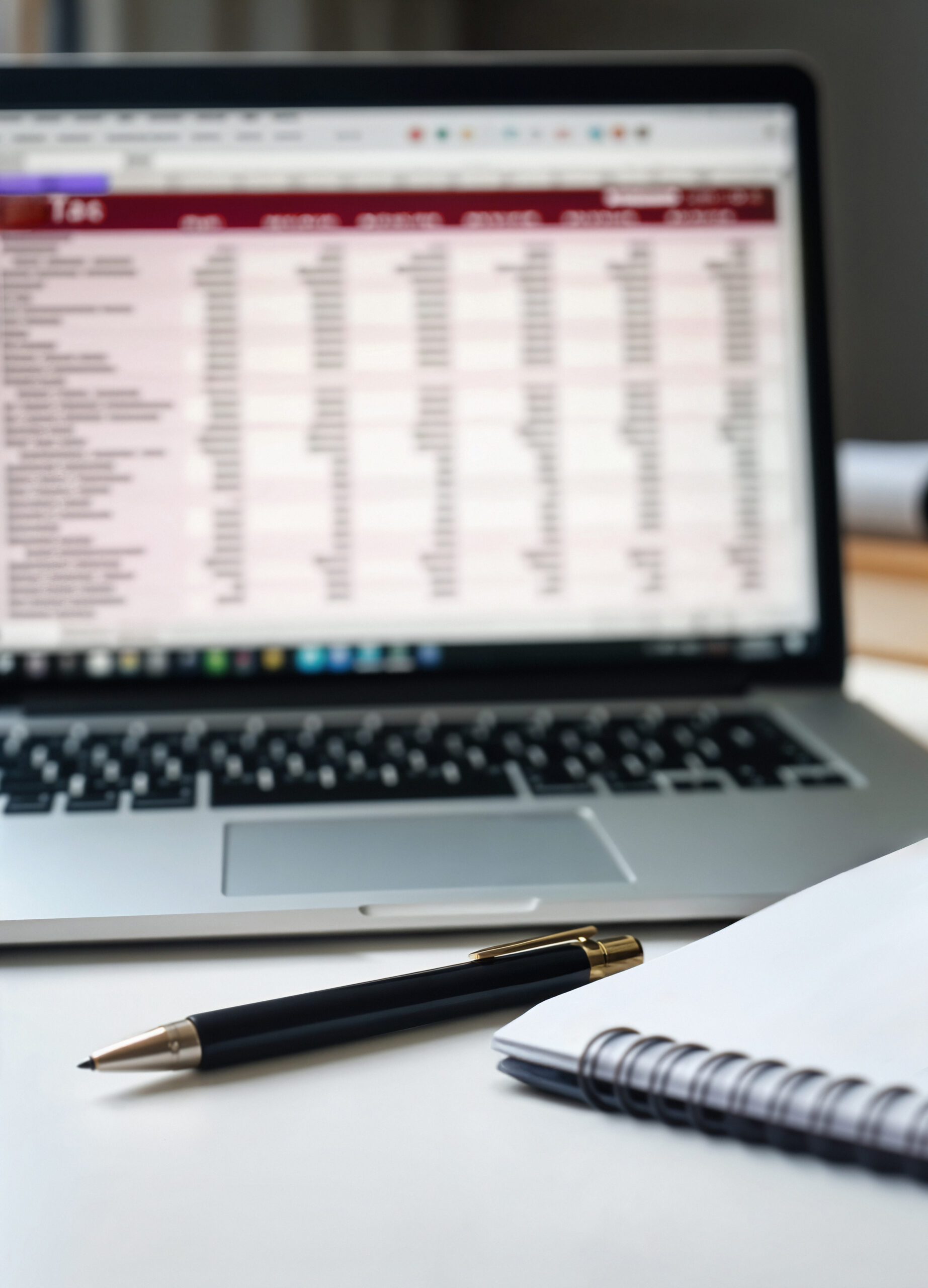 Spreadsheet analysis laptop