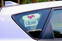 Lyft Uber stickers on car iStock dnws8E