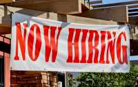 Now hiring banner sign OIE9rY